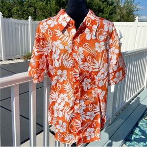 Baltimore Orioles O's Baseball Hawaiian Button Down Shirt Medium
